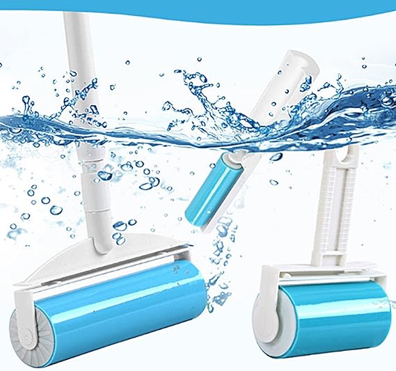Roller Dog Cat Hair Remover - Reusable Sticky Washable Pet Hair Roller Dust Picker Cleaner Brush