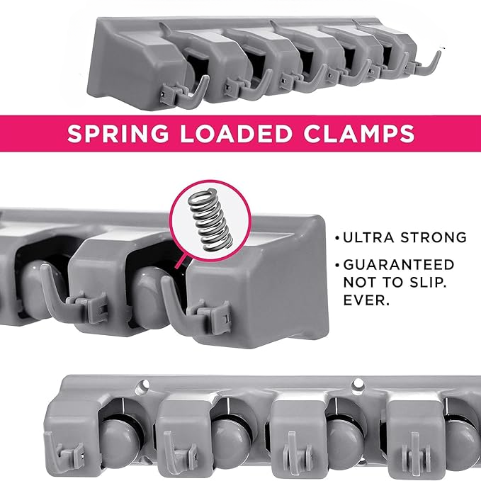 Mop And Broom Holder Wall Mount | Organizer For Home Garden Garage And Storage (Random color)