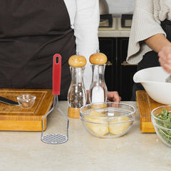 Potato Masher Stainless Steel Manual Kitchen Vegetable Ricer Fruit Banana Egg Crusher Tool - Random Color