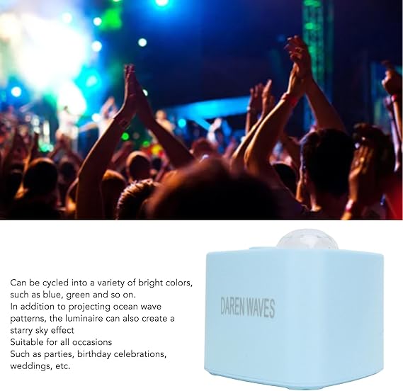 Ocean Light Projector for Bedroom Led Star Galaxy Sky Wave Color Rotating Underwater Wall Projection (random color)