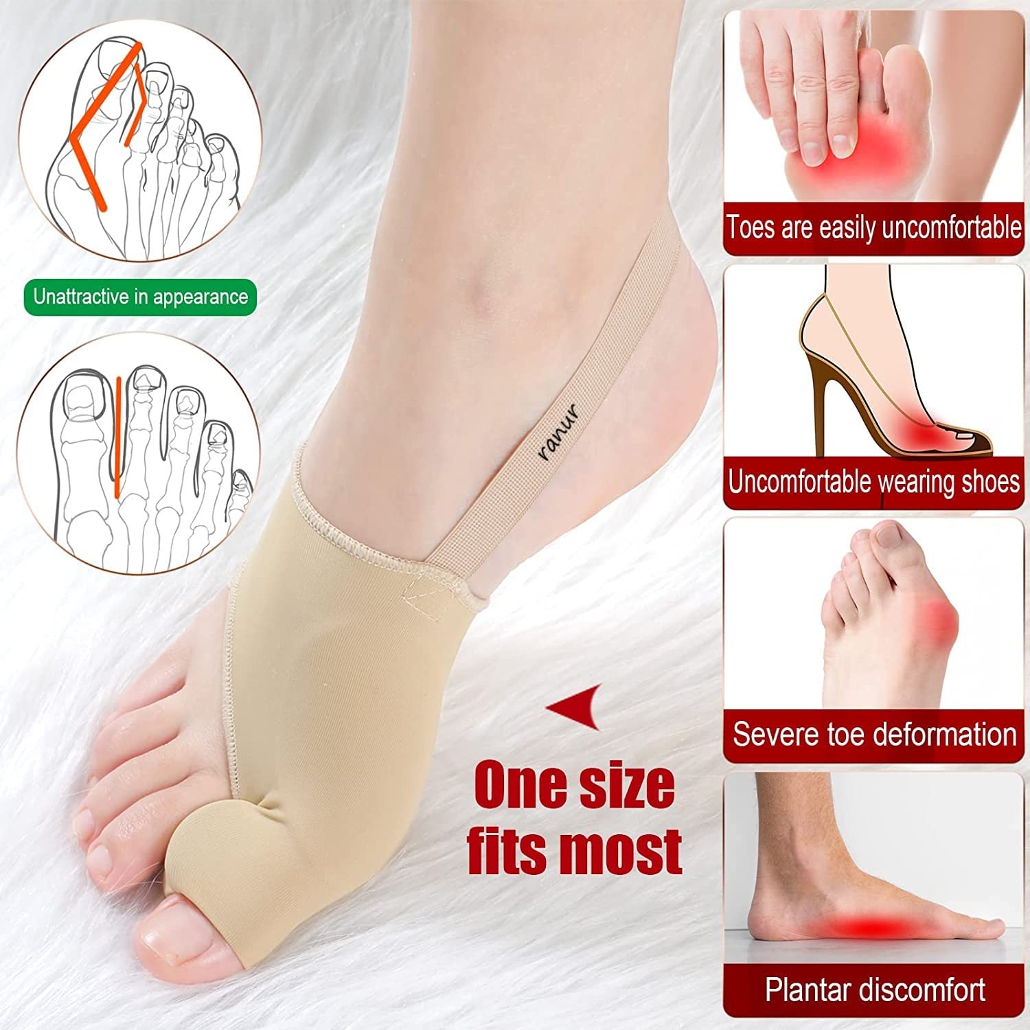 🧦 Smart Bunion Support Socks (Daily Toe Separator & Corrector Sleeve)