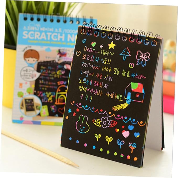 Small Scratch Note Pad | Rainbow Drawing Draft Books for Childrens (random color)