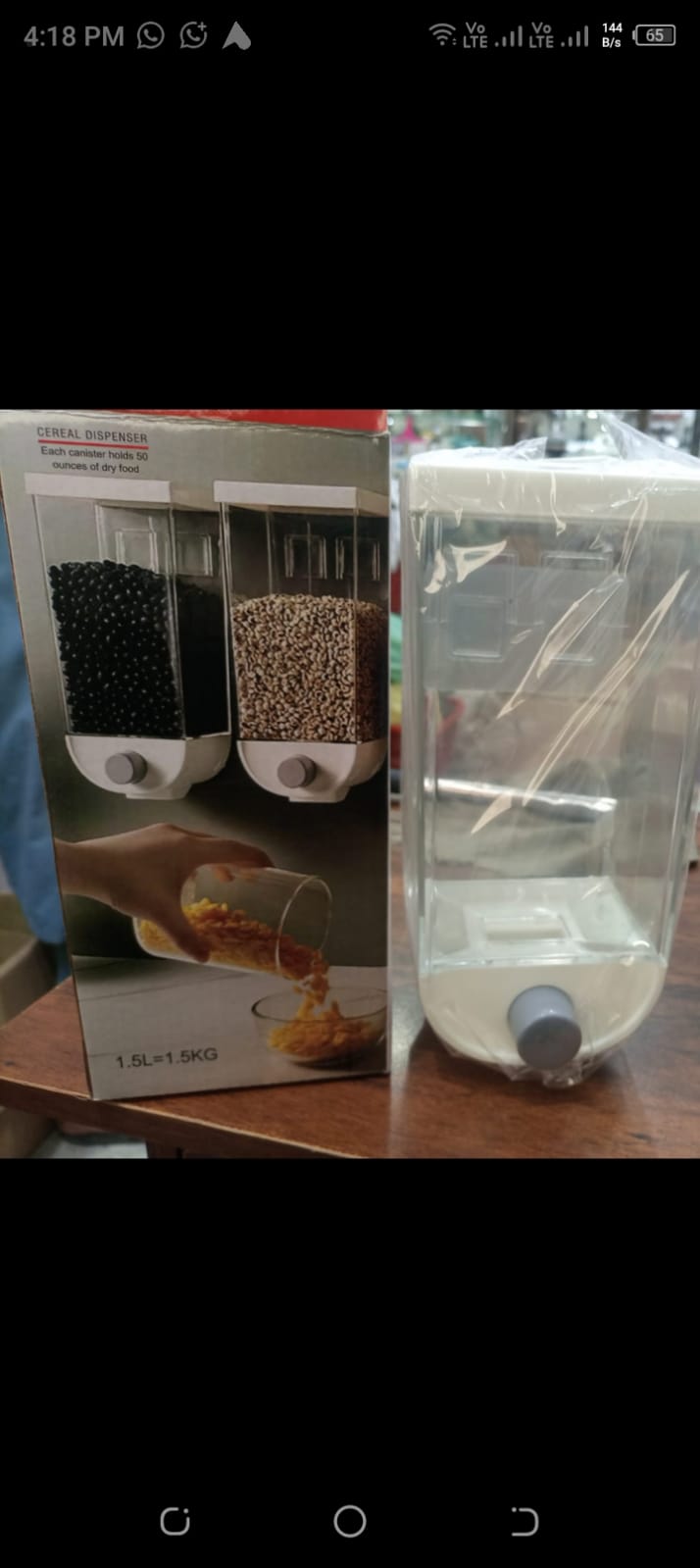 Wall-mounted Dry Food Dispensers For Organized Kitchens, Featuring Clear Containers -Random color | food storage box 1500 ml
