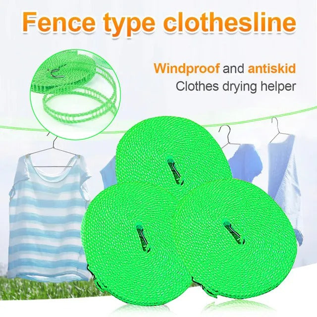 Wind Proof Non Slip Nylon Hanging Drying Rope Clothes washing line with full size of 5 Meters
