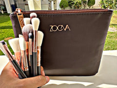 pack of 12 Zoeva makeup brushes with pouch complete makeup brush set including 12 face and eye make up brushes