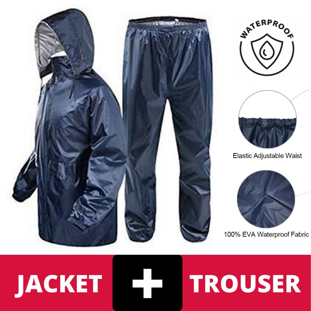 Waterproof Rain Coat &amp; Pant | Lite Waterproof Rain Suit | Rain Coat | Rainwear | Rain Suit ( Random Color )