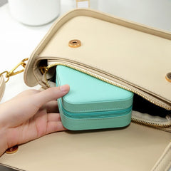 Travel Leather Pocket Jewellery Organizer  with Box (Mix/Random color)