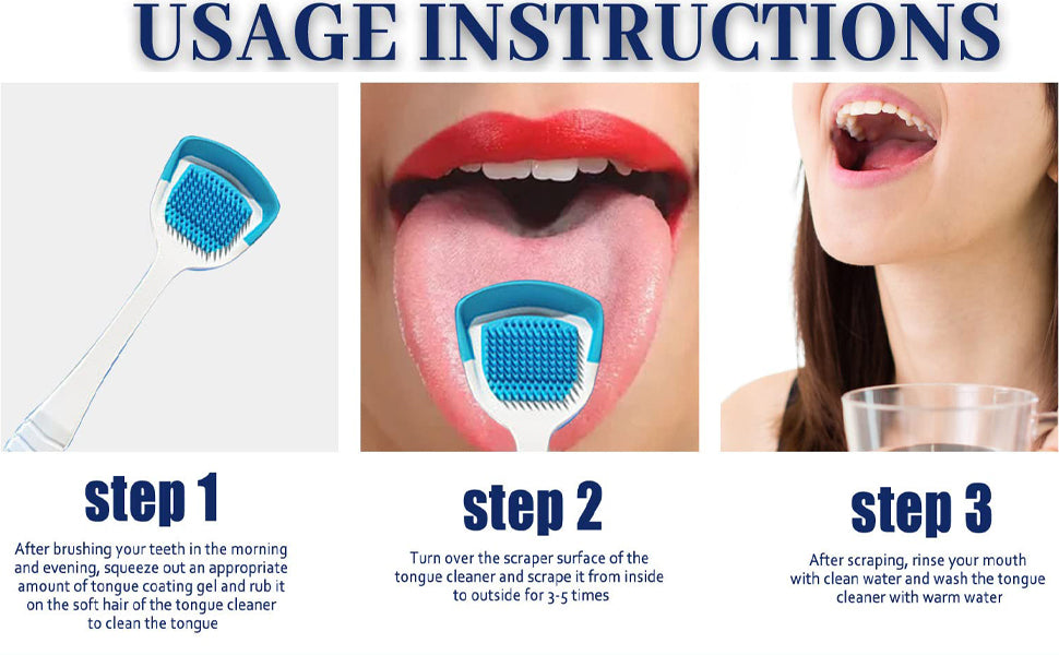 Tongue Cleaner Brush with Soft Silicone Bristles â€“ Oral Hygiene Tool for Fresh Breath &amp; Bacteria Removal -  Tongue Cleaner - Tongue Scraper - Bad Breath Remover - Random Color