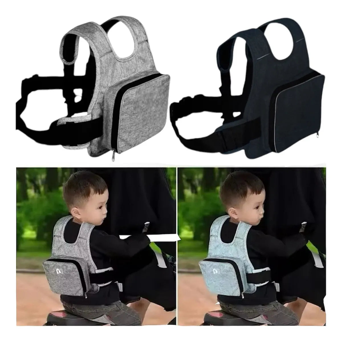 Kids SEAT Belt Bag / Children Motorcycle Strap | Breathable Baby Fall Protection Safety Strap | Adjustable Safety  (Random Color)