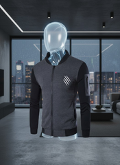 New Winter Collection Charcoal Grey Printed Zipper Jacket for Men &amp; Boys – Premium French Fleece, Smart Fit, Stylish &amp; Comfortable Winter Wear - Medium