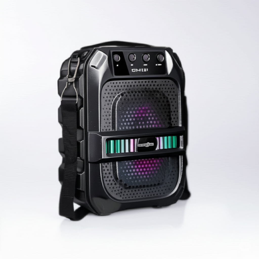 GTS-1191 10W Wireless Portable Bluetooth Speaker with 6.5" Subwoofer, FM Radio, 1200mAh Battery, Loud Volume, USB/AUX/TF Support, Belt Strap for Outdoor Travel, Party, Picnic, Camping Use