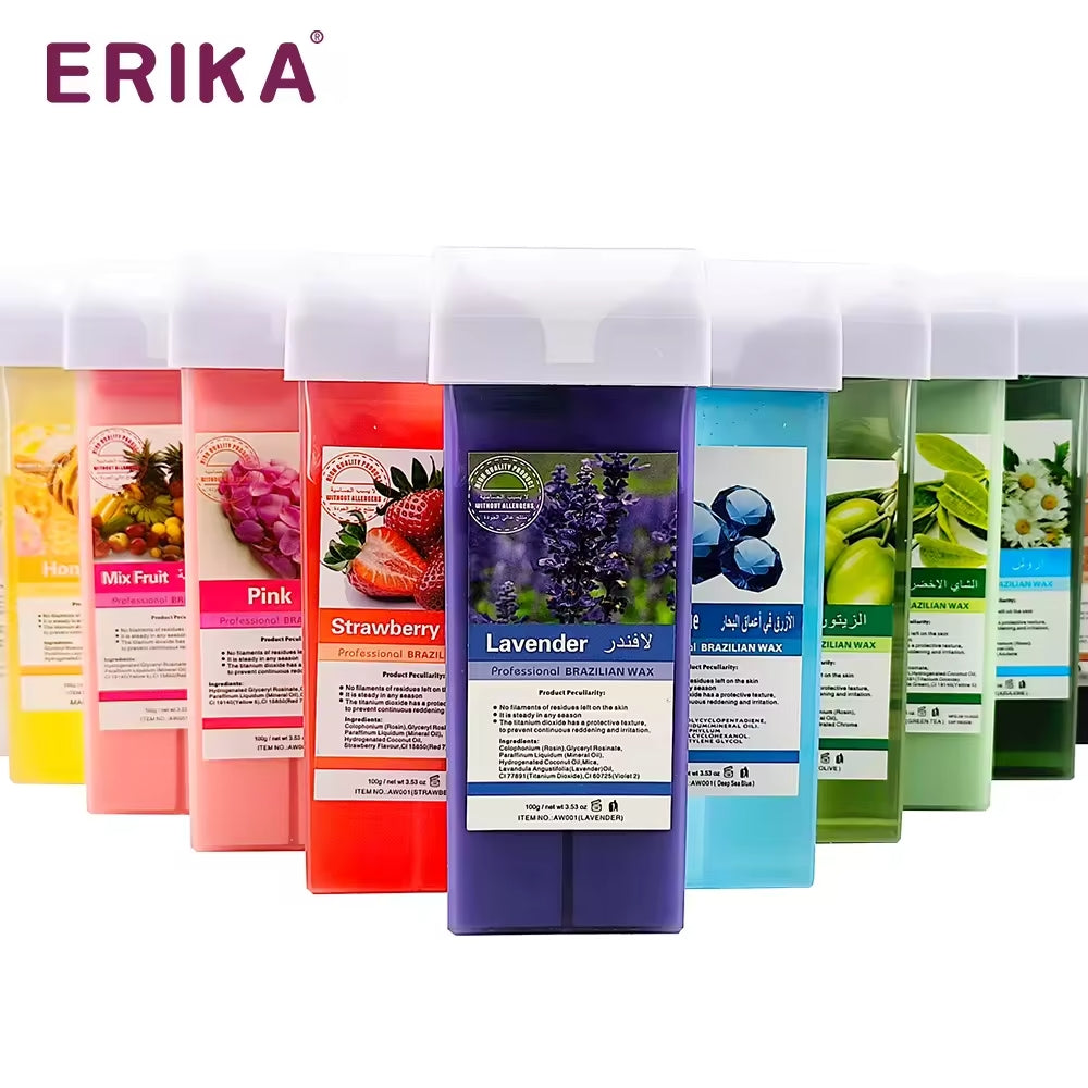 Refill Wax for Women, Roll On Wax Refill for Hair Areas of the Body, Roller Waxing Hair Removal Depilatory Refill Wax with different flavour (1 Pc) (Random Flavors)
