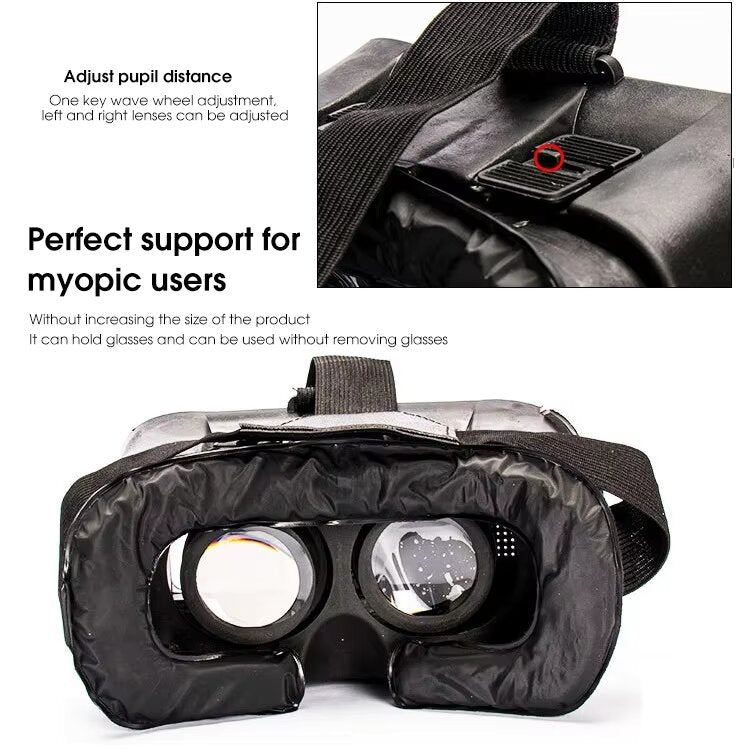 VR Box - 3D Virtual Reality Box with remote | Adjustable Head Strap 3D VR Headset For phone