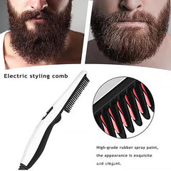 Rechargeable Hair Curler Beard Shawl Comb Multi functional Hair Straightener Comb Brush - Imported