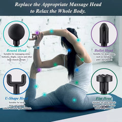 Massage Gun Deep Tissue, Handheld Muscle Massager with 4 Massage Heads, Super Quiet Massage Gun for Muscle Pain Relief Relax Recovery