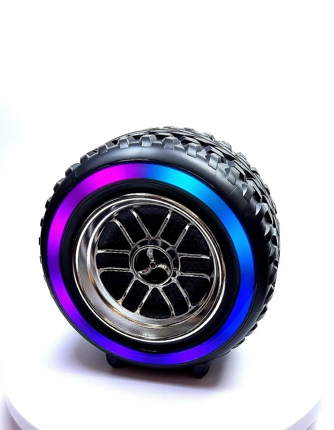 X-502 RGB Wheel-Shaped Wireless Speaker with Subwoofer Portable USB/BT Card Playback for Parties Computer Use