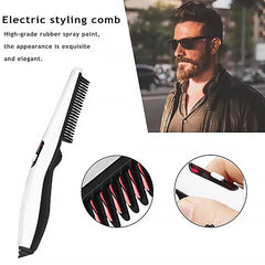 Rechargeable Hair Curler Beard Shawl Comb Multi functional Hair Straightener Comb Brush - Imported