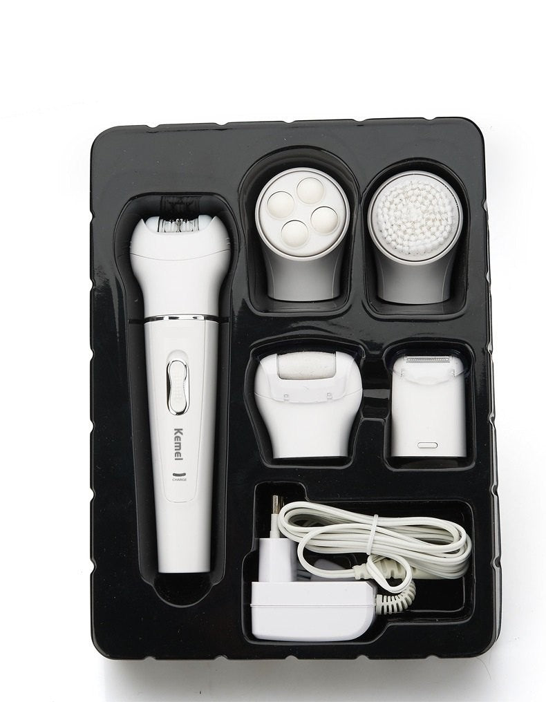 KEMEI KM-2199 Electric Ladies Hair Removal Trimmer 5 in 1 Epilator With Callus Remover ( Random Color )