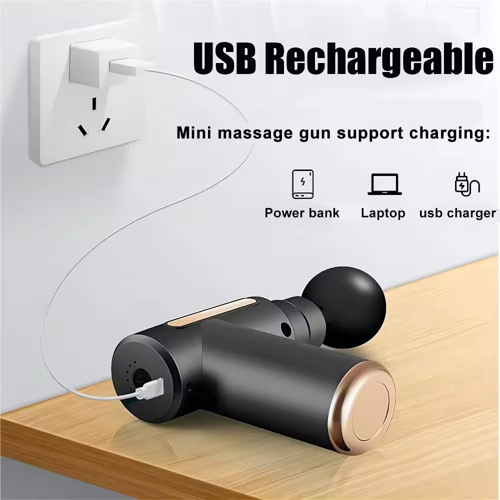Massage Gun Deep Tissue, Handheld Muscle Massager with 4 Massage Heads, Super Quiet Massage Gun for Muscle Pain Relief Relax Recovery