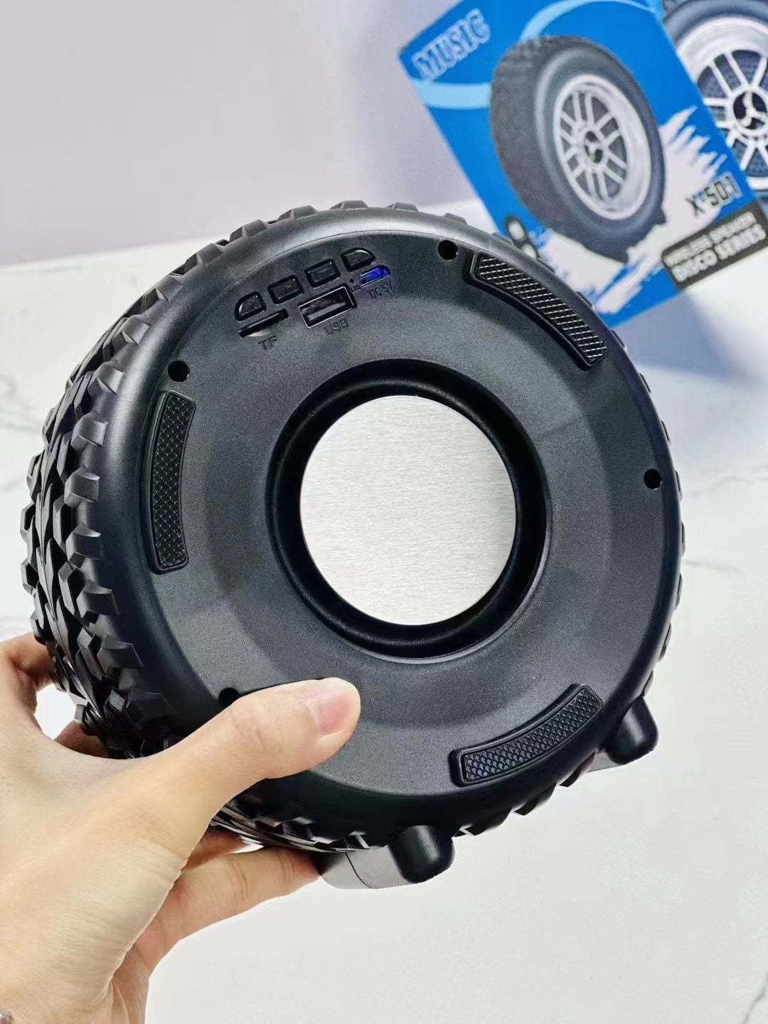 Wheel Shape Bluetooth Speaker | Wireless, Portable, AudioMusic, USB Rechargeable, for Outdoor Events (Random Color)