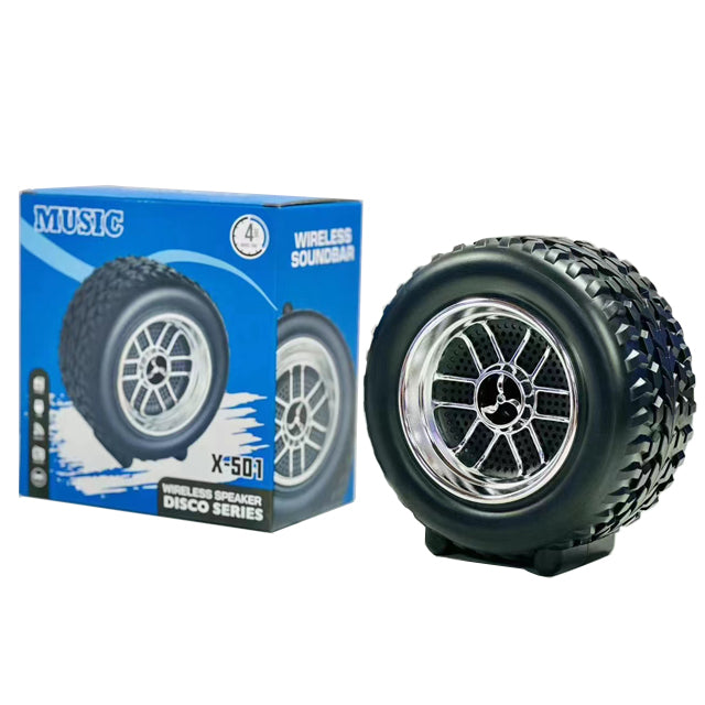 Wheel Shape Bluetooth Speaker | Wireless, Portable, AudioMusic, USB Rechargeable, for Outdoor Events (Random Color)