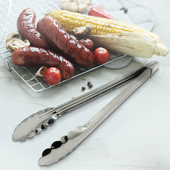 stainless steel BBQ tongs (chimta) | Kitchen Food Stainless Steel Tongs Tool Heat Bread Salad BBQ Baking Serving Utensil Bead Clip Clamp Meat BBQ Tools Buffet