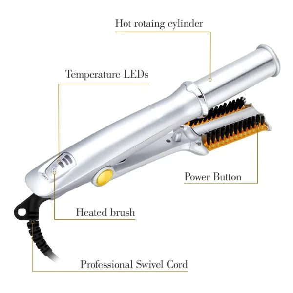 PROFESSIONAL HAIR STRAIGHTENING IRON CURLING IRON STRAIGHTENER CURLER STYLER 3 IN 1 MULTI HAIR STYLING TOOL FLAT IRON WITH BRUSH