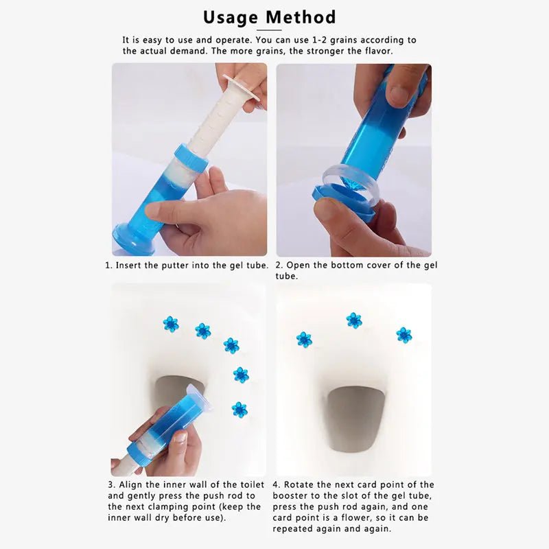 Toilet Cleaning Stamp Gel Toilet Injection Gel Flower  Bathroom Cleaner Toilet Gel (random color)