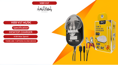 Vizo V17 - 7-in-1 Multi-Port Charger | Best Quality Charger For Android  | AC/DC Clamp Charger | AC/DC Desktop Charger