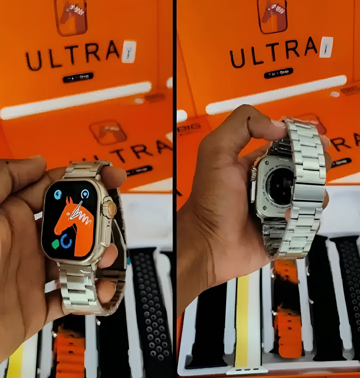 Waterproof 7-in-1 Ultra Smart Watch 2.01 with 2.1-inch Full HD Screen with Series 8 Wireless Charging and 7 Straps(Random colors)