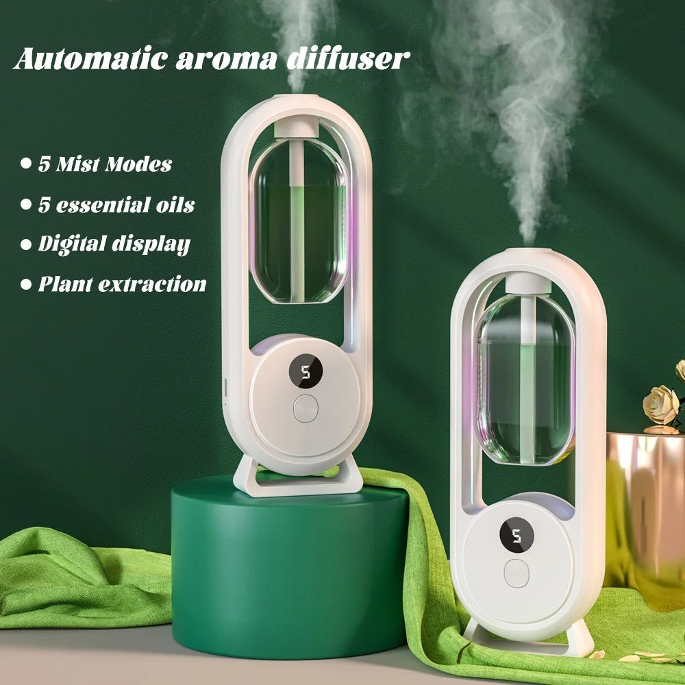 Rechargeable 5-Mode Aromatic Diffuser â€“ Timed Essential Oil Air Freshener for Bedroom, Living Room &amp; Bathroom 50ml