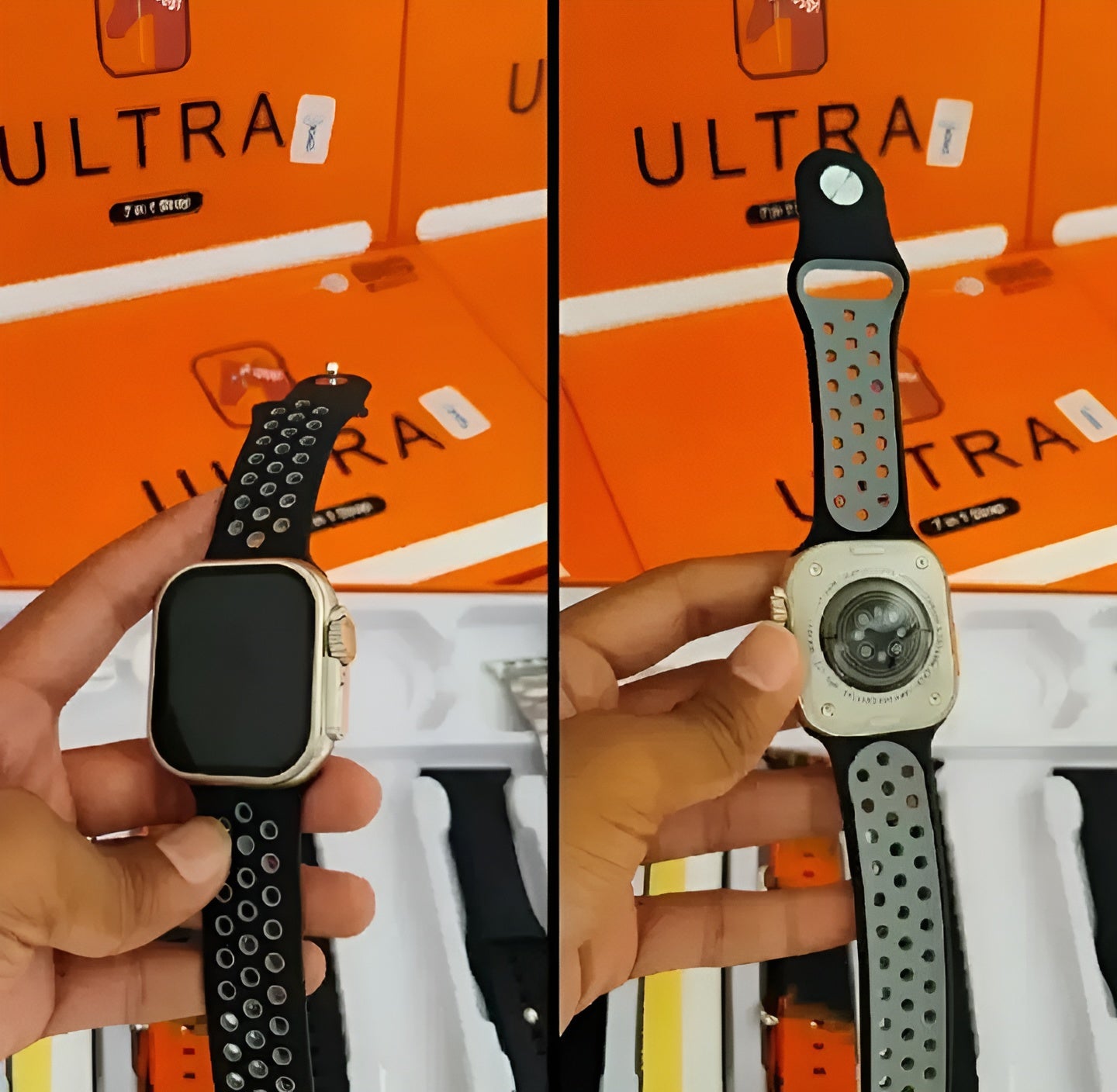 Waterproof 7-in-1 Ultra Smart Watch 2.01 with 2.1-inch Full HD Screen with Series 8 Wireless Charging and 7 Straps(Random colors)
