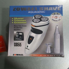 Zowael RSCX-5800 3 In 1 Shaver Set | Portable Shaver, Trimmer, Groomer Chargeble 3 blades shaver with nose and ear trimmer