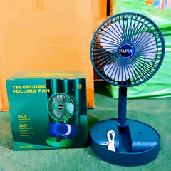 Portable Rechargeable Telescopic Folding Fan | USB Foldable | Table Desk Fan | Telescopic Design Floor | 3 Speeds Rechargeable, Foldable, Adjustable height Fan(random color )