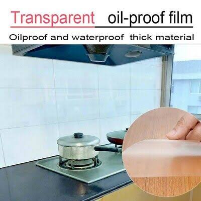 Transparent Kitchen Oil-Proof Wall Sticker Heat-Resistant Self-Adhesive 200 x 60cm
