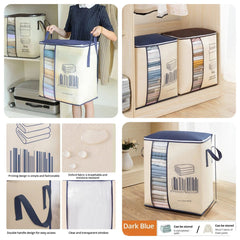 Large Non-woven Portable Clothes Storage Bag Clothing Organizer - 120 gsm (Random color)