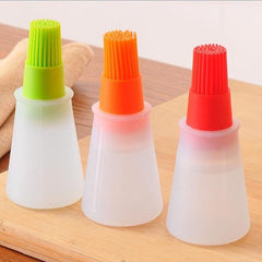 Portable Silicone Oil Bottle with Brush | Grill Oil Brushes for Kitchen Baking BBQ Tool Kitchen Tools for BBQ (Random color)
