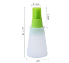Portable Silicone Oil Bottle with Brush | Grill Oil Brushes for Kitchen Baking BBQ Tool Kitchen Tools for BBQ (Random color)