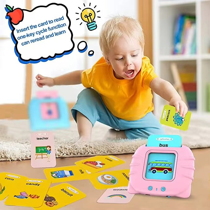 Talking flash cards Preschool learning toys Early Educational Toys English Learn to talk Learn words Learn English Learn(random color )