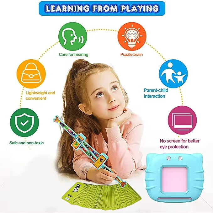 Talking flash cards Preschool learning toys Early Educational Toys English Learn to talk Learn words Learn English Learn(random color )