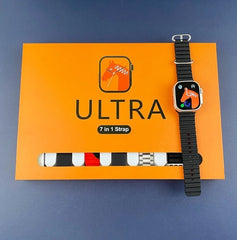 7 in 1 Ultra Smart Watch | 2.0" LCD | 7 Premium Straps | Bluetooth Calling | Wireless Charging | Heart Rate, GPS &amp; Sleep Tracker - Multicolor Strap