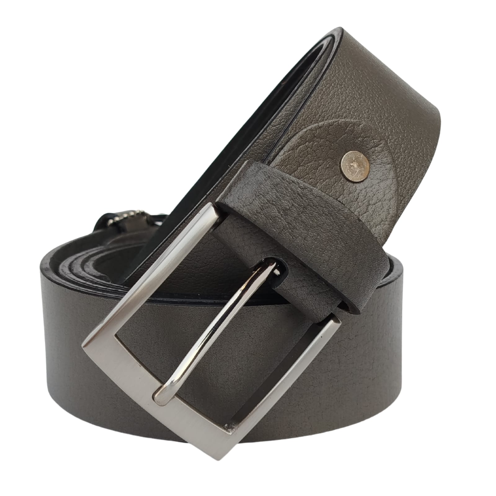 Men Buffalo leather belt grey color | Waist Belt for boys &amp; Mens (Grey)