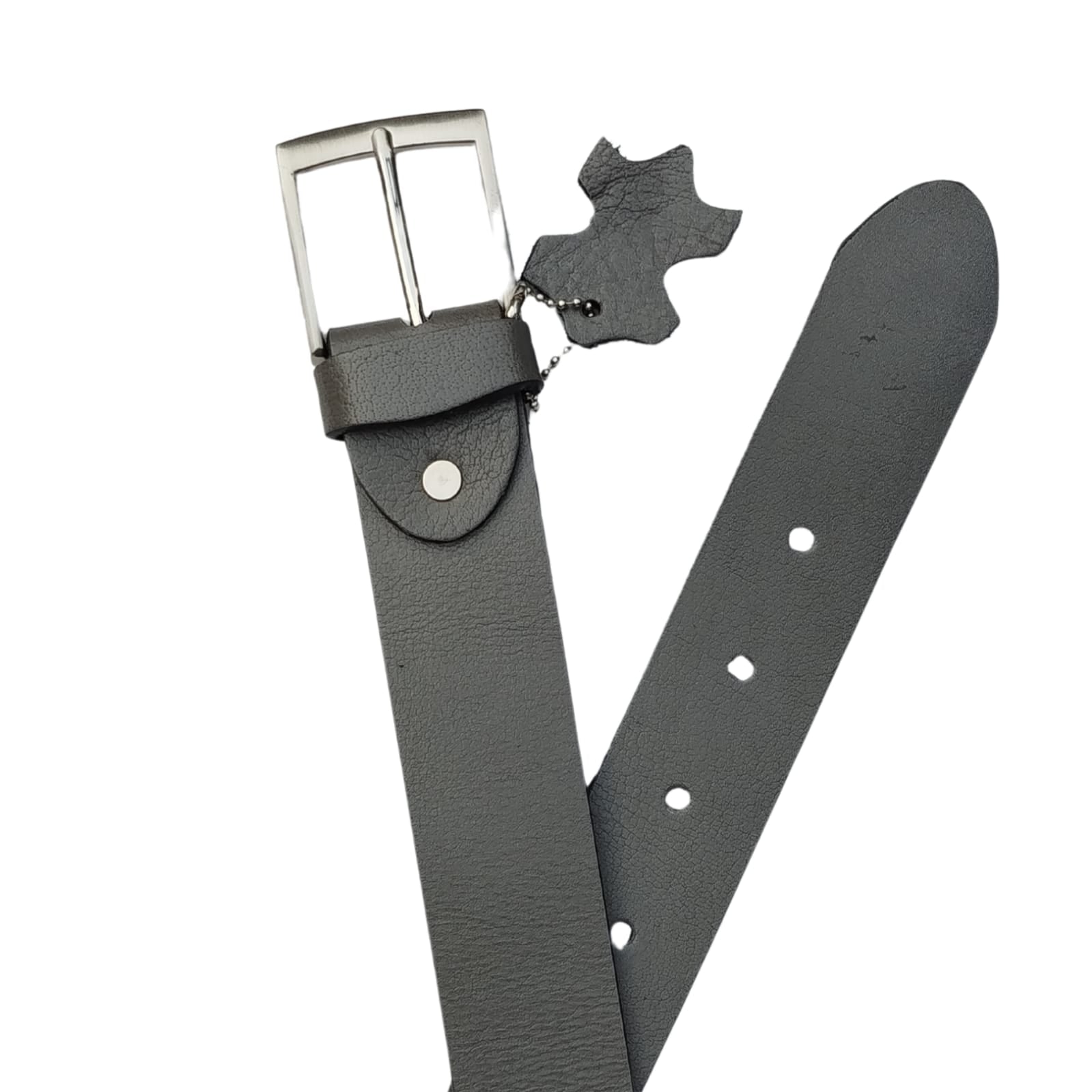 Men Buffalo leather belt grey color | Waist Belt for boys &amp; Mens (Grey)