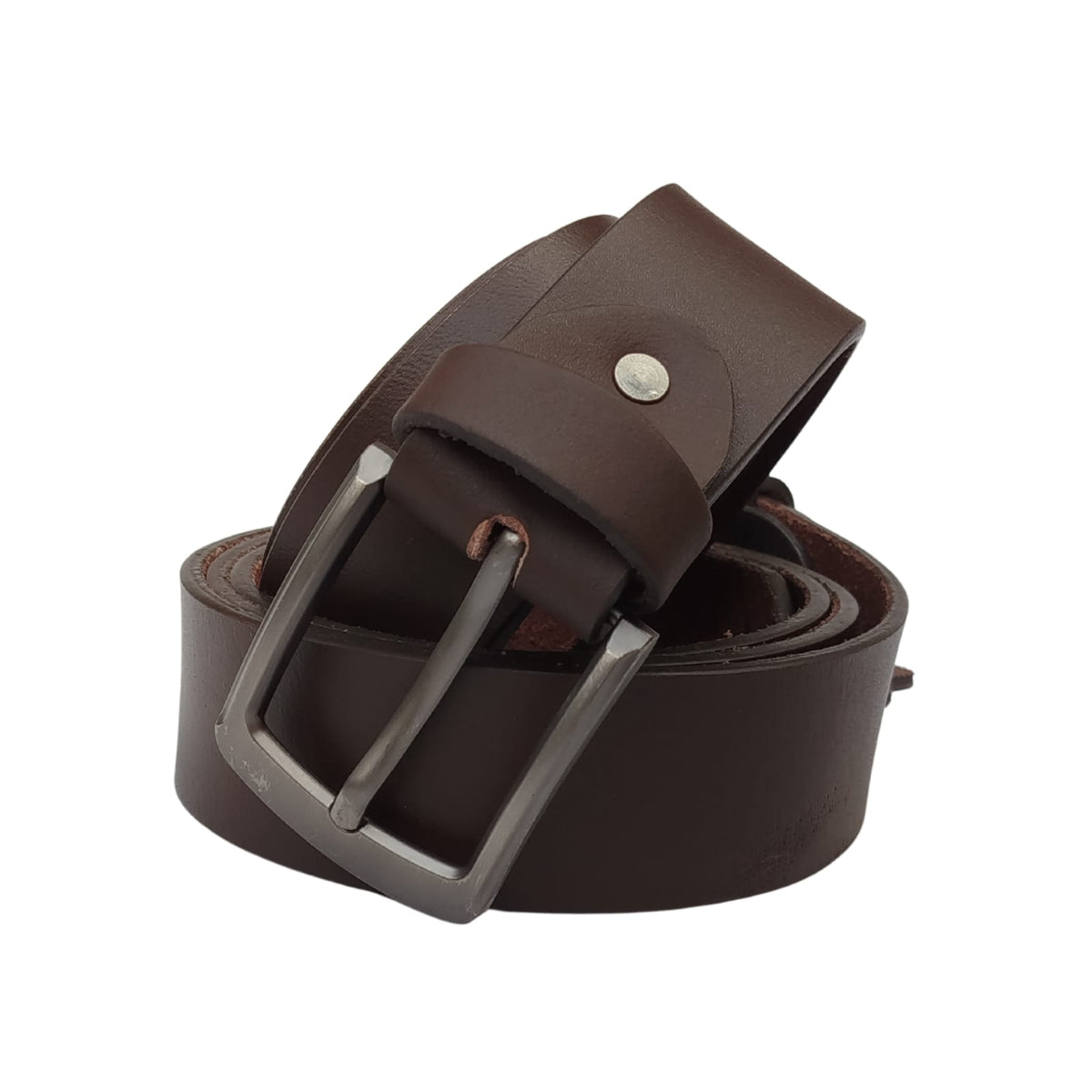 Men Buffalo plain leather belt | Waist Belt for boys &amp; Mens (Dark Brown)
