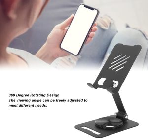 360-Degree Rotate Metal Desk Mobile Phone Tablet Holder Stand
