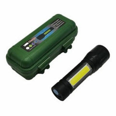 USB Charging XPE+COB LED Flashlight Lamp Torch With Clip Three Mode Zoomable Lamp Built in Battery with Box