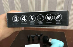 4 in 1 Compact Gun Massager | 5 Speed Levels | Portable Rechargeable Handheld Muscle Pain Reliever Device (Random color)