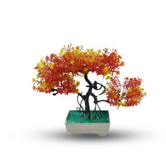 Orange Artificial Bonsai Tree ( 1 Piece )â€“    Bonsai Tree Room Decor for Home, Office &amp; Bedroom | Best Artificial Pot