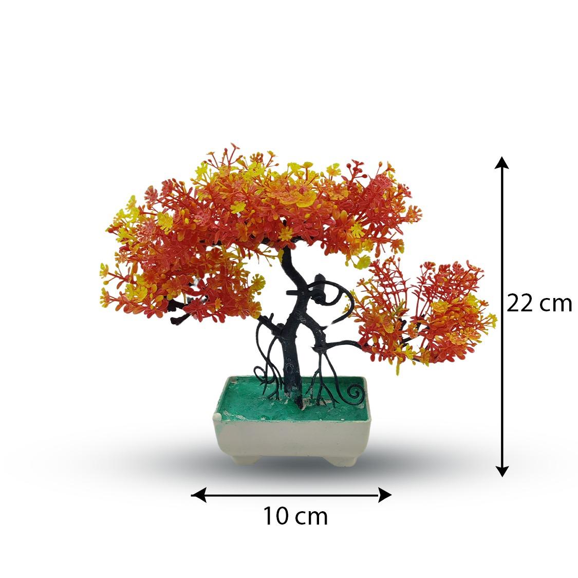 Orange Artificial Bonsai Tree ( 1 Piece )â€“    Bonsai Tree Room Decor for Home, Office &amp; Bedroom | Best Artificial Pot