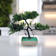 Green Artificial Bonsai Tree ( 1 Piece )â€“   Bonsai Tree Room Decor for Home, Office &amp; Bedroom | Best Artificial plaster Pot
